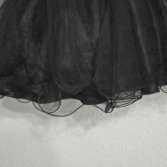 Masqurade Womens Beaded Rhinestone Mini Layered Frilly Ethereal Dress Prom HOCO - Picture 6 of 8